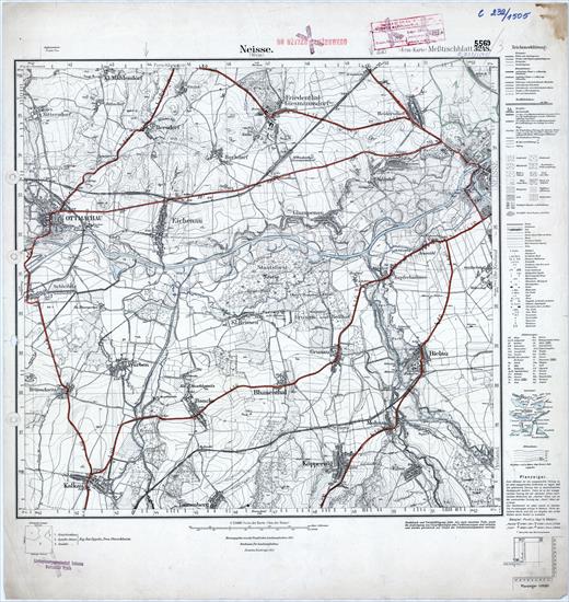 mapy - Mapa z 1936 - Neisse_West_VII.1936_ Topographische Karte 125 000 Metischblatt cz. wschodnia Ostdeutschland.jpg