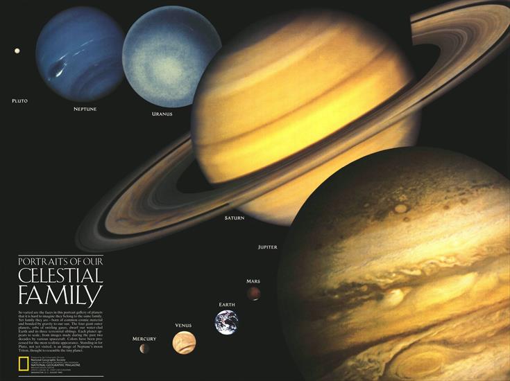 Mapy National Geographic. 539 map. Wysoka jakość - Space - The Solar System - Our Celestial Family 1990.jpg