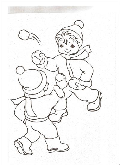 Zimowe zabawy dzieci - zimowe zabawy dzieci - kolorowanka 73.jpg