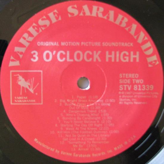1987, Three OClock High Original Motion Picture Soundtrack  Soundtruck - side 2.jpg